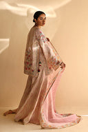 PD25RG115 - Set - Relaxed Fit - Blush Pink - Shirt/ Slip/ Dupatta/ Dhaka
