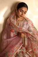 PD25RG115 - Set - Relaxed Fit - Blush Pink - Shirt/ Slip/ Dupatta/ Dhaka