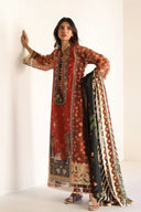 PD25RG127 - Burnt Orange - Shirt/ Slip/ Dupatta/ Pant
